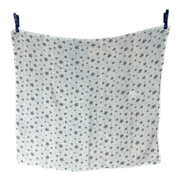 Hip Hop Panda Gray Stars Muslin Swaddle Baby Blanket - Picture 2 of 5